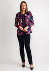 Avalon Navy Abstract Diamond Print Jacket and Top Twinset, Navy Multi