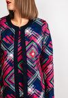 Avalon Navy Abstract Diamond Print Jacket and Top Twinset, Navy Multi