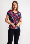 Avalon Navy Abstract Diamond Print Jacket and Top Twinset, Navy Multi