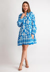 Vero Moda Joy Printed Long Sleeve Tunic Dress, Ibiza Blue