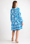 Vero Moda Joy Printed Long Sleeve Tunic Dress, Ibiza Blue