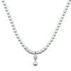 Absolute Jewellery Pearl Necklace with Pave Set Pearl Drop, White