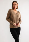 b.young Morla V Neck Sweater, Brown