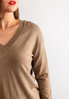 b.young Morla V Neck Sweater, Brown