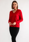 b.young Morla V Neck Sweater, Red