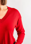 b.young Morla V Neck Sweater, Red