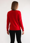 b.young Morla V Neck Sweater, Red