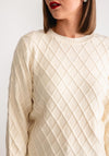 B. Young Manina Diamond Knit Jumper, Cream