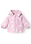 Name It Baby Girl Unicorn Hooded Coat, Mauve Shadows