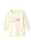 Name It Baby Girl Vubie Owl Long Sleeve Top, Summer Sand