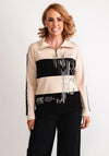 Barbara Lebek Colour Block Half Zip Jumper, Beige