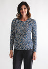 Barbara Lebek Geometric Print Top, Navy Multi