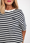 Barbour Womens Adria Striped Top, White & Navy