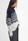 Barbour Gwyn Knitted Fairisle Jumper, Navy and White