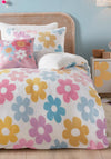 Bedlam Retro Flower Cosy Fleece Bedding, Multi-Coloured