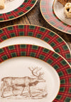 Belleek Aynsley Tartan Reindeer Tea/Dessert Plates Set of 6