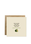 Bold Bunny Avocado Greetings Card