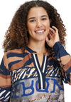 Betty Barclay Metallic Animal Print Top, Navy