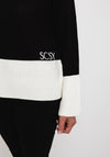 Betty Barclay Fine Knit Jumper, Black & White