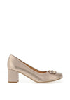 Bioeco by Arka Metallic Block Heeled Pumps, Gold