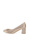 Bioeco by Arka Metallic Block Heeled Pumps, Gold