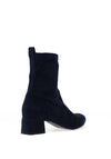 Bioeco By Arka Suede Block Heel Sock Boot, Navy