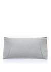 Bioeco by Arka Leather Patent Clutch, Silver