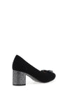 Bioeco by Arka Suede Block Heel Shoes, Black & Silver