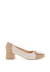 Bioeco by Arka Colour Block Heeled Pumps, Beige and Cream