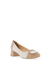 Bioeco by Arka Colour Block Heeled Pumps, Beige and Cream