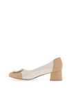 Bioeco by Arka Colour Block Heeled Pumps, Beige and Cream