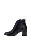 Bioeco By Arka Leather Block Heel Boot, Navy