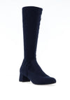 Bioeco by Arka Leather Suede Knee Length Heeled Boots, Navy