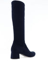 Bioeco by Arka Leather Suede Knee Length Heeled Boots, Navy