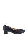 Bioeco by Arka Leather Low Block Heel Shoes, Navy
