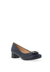 Bioeco by Arka Leather Low Block Heel Shoes, Navy
