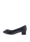 Bioeco by Arka Leather Low Block Heel Shoes, Navy