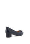 Bioeco by Arka Leather Low Block Heel Shoes, Navy