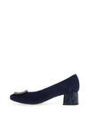 Bioeco by Arka Suede Low Block Heel Shoes, Navy