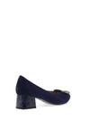 Bioeco by Arka Suede Low Block Heel Shoes, Navy