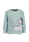 Blue Seven Baby Girl Unicorn Long Sleeve Sweater, Green