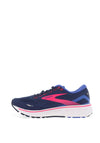 Brooks Ladies Ghost 15 GTX Running Shoe, Peacoat, Blue & Pink