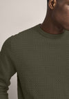 Bugatti Round Neck Knit Sweater, Khaki