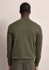 Bugatti Quarter Zip Knit Sweater, Green