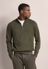 Bugatti Quarter Zip Knit Sweater, Green