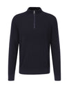 Bugatti Waffle Knit Quarter Zip Sweater, Navy