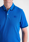 Bugatti Stripe Collar Polo Shirt, Cobalt