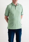 Bugatti Stripe Collar Polo Shirt, Mint