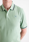 Bugatti Stripe Collar Polo Shirt, Mint