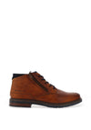 Bugatti Side Zip Lace Up Boots, Cognac